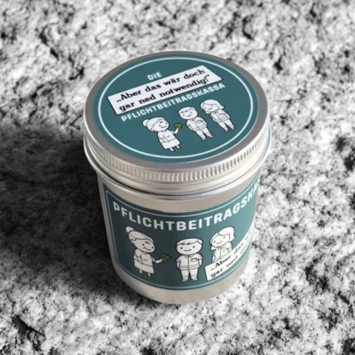 "Wär ned notwendig - Pflichtbeitrag" - Trinkgelddose